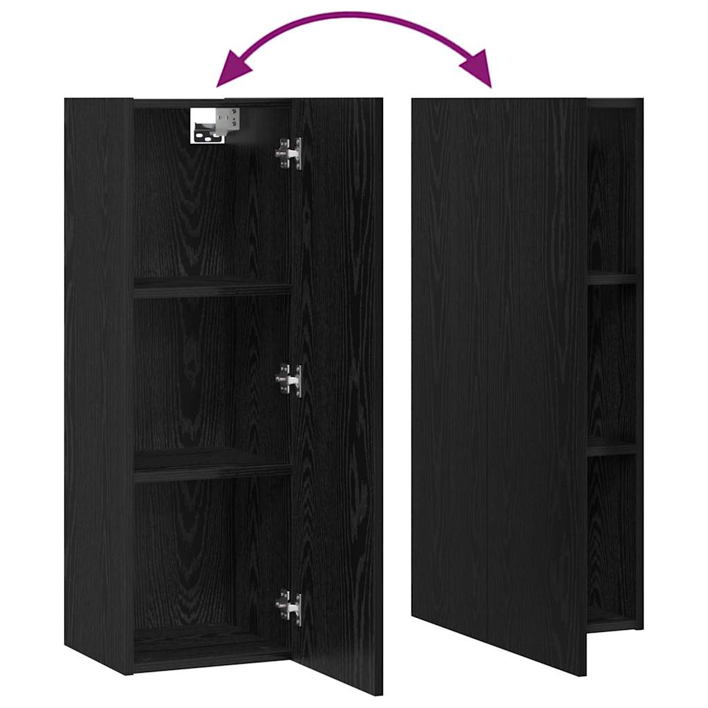 Set TV komoda Zidne 3 pcs Crni hrast Konstruirano drvo