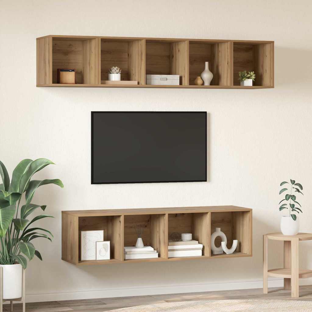 Set TV komoda Zidne 4 pcs Umjetnički hrast Konstruirano drvo