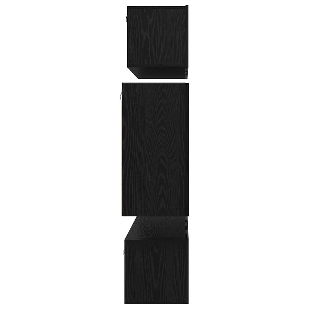 Set TV komoda Zidne 6 pcs Crni hrast Konstruirano drvo
