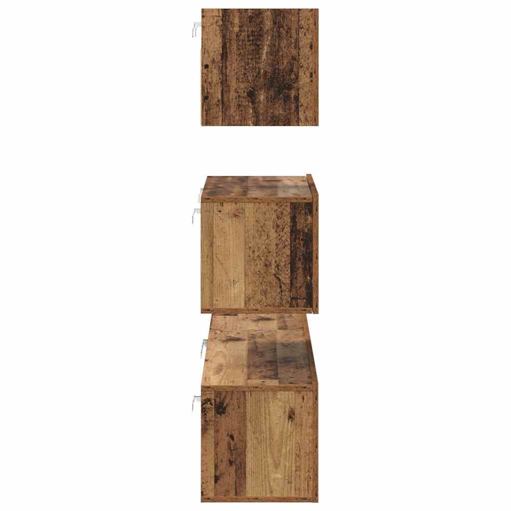 Set TV komoda Zidne 4 pcs Staro drvo Konstruirano drvo