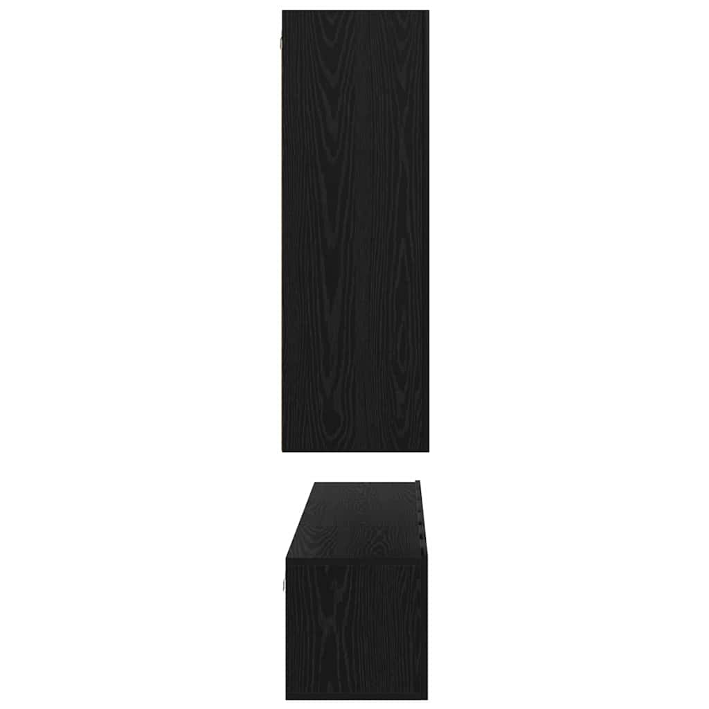 Set TV komoda Zidne 5 pcs Crni hrast Konstruirano drvo