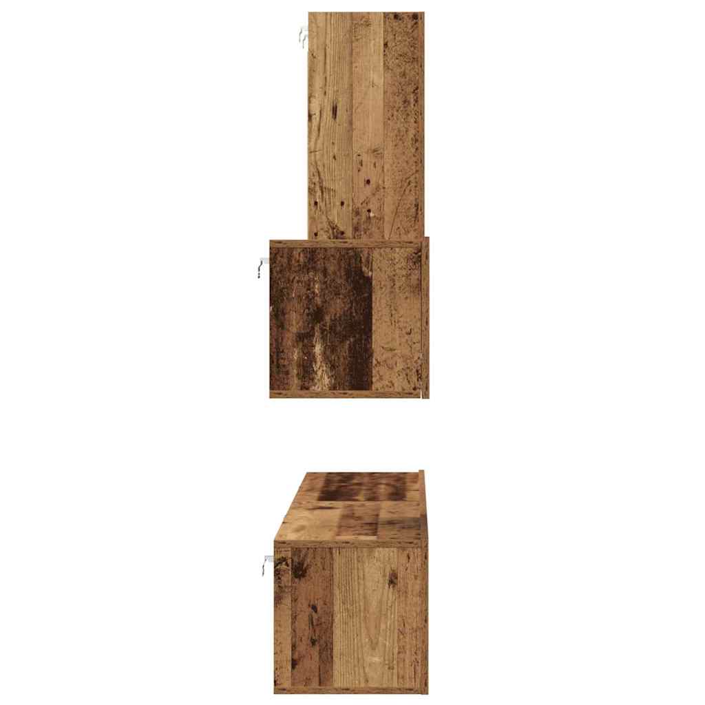 TV Kabinet za Zid Zidne 4 pcs Staro drvo Konstruirano drvo