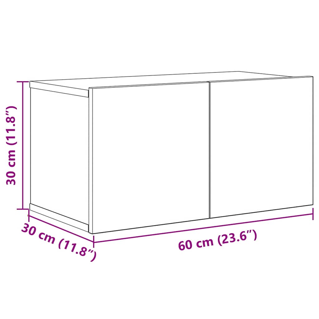 Set TV komoda Zidne 6 pcs Umjetnički hrast Konstruirano drvo