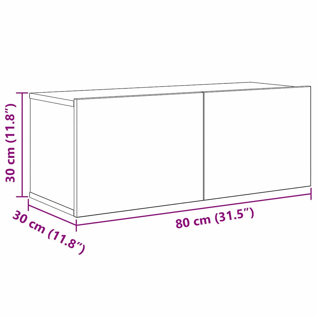 Set TV komoda Zidne 6 pcs Umjetnički hrast Konstruirano drvo