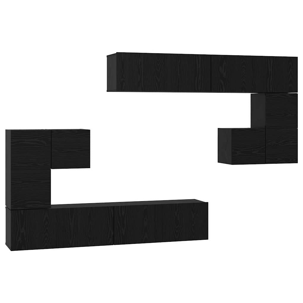 TV Jedinice Zidne 4 pcs Crni hrast Konstruirano drvo