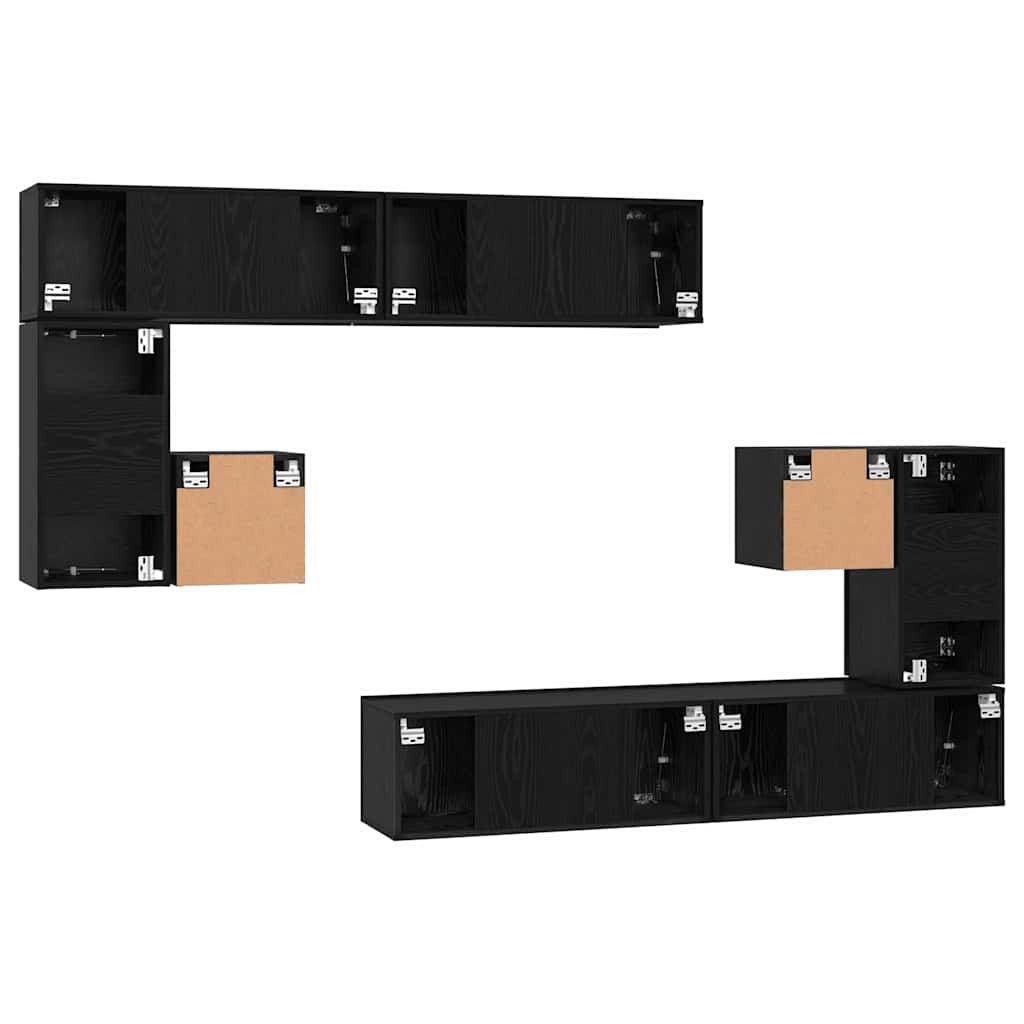 TV Jedinice Zidne 4 pcs Crni hrast Konstruirano drvo
