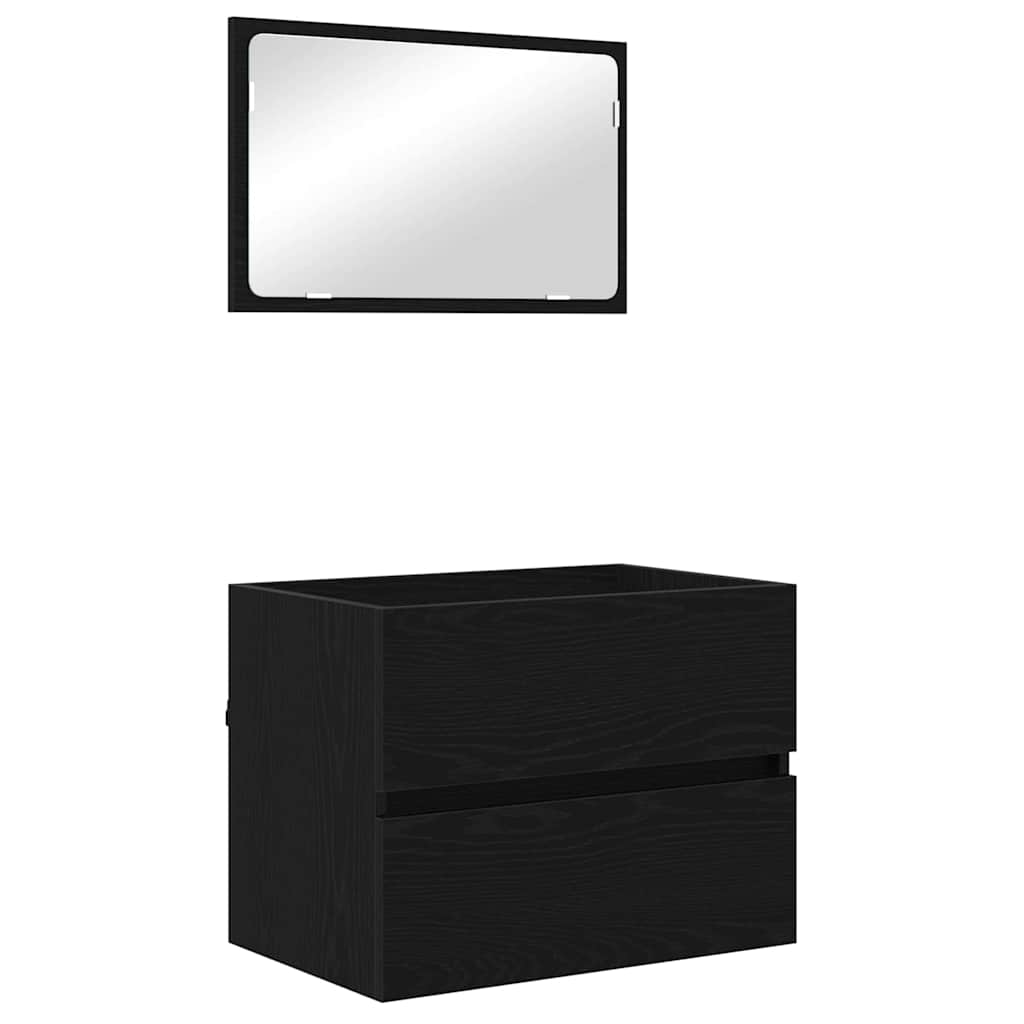 Set namještaja za kupaonicu 3 pcs Crni hrast Konstruirano drvo