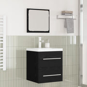 Set namještaja za kupaonicu 2 pcs Crni hrast Konstruirano drvo
