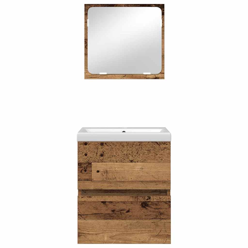 Set namještaja za kupaonicu Zidne 2 pcs Stari drvo i bijela