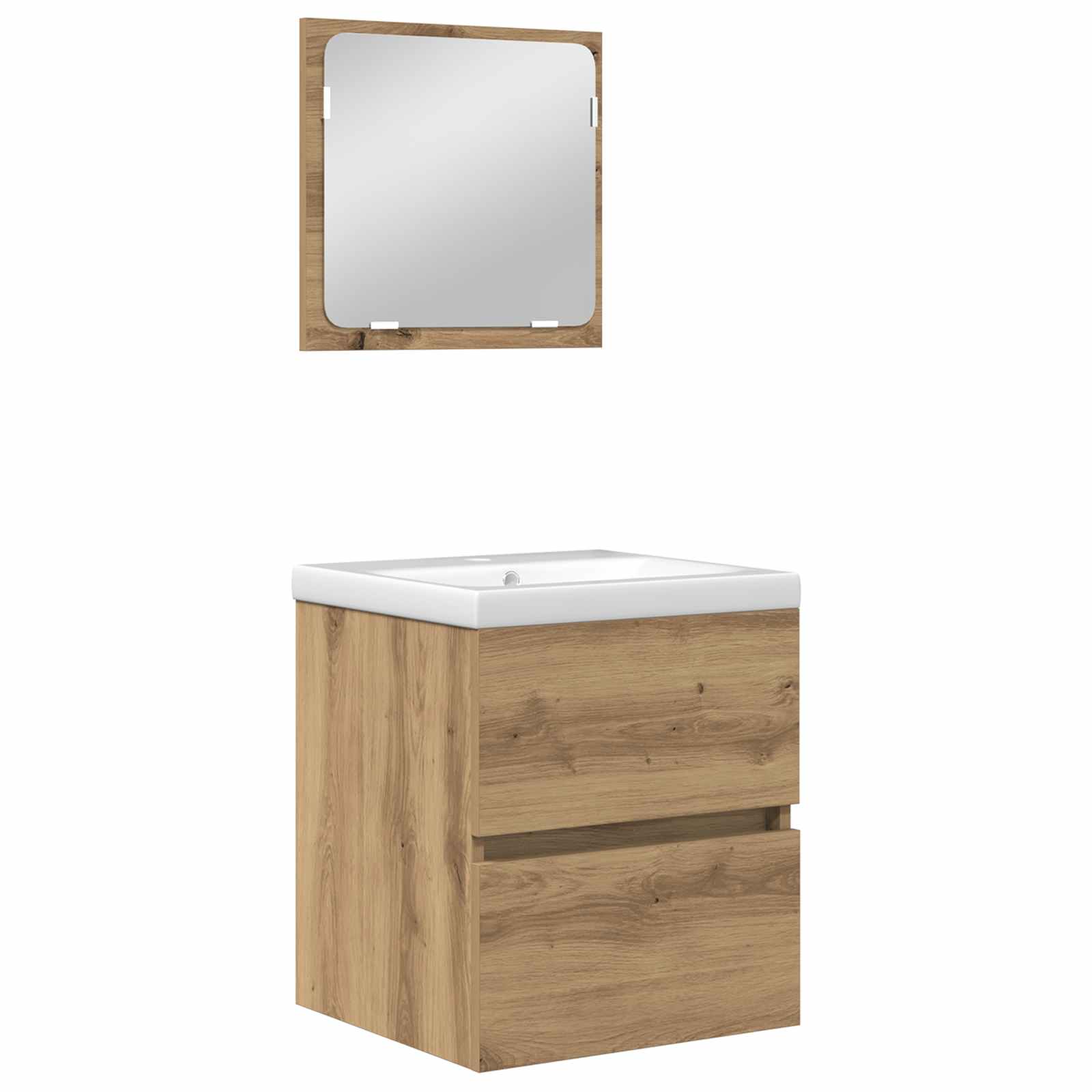 Set namještaja za kupaonicu 2 pcs Umjetnički hrast i bijela