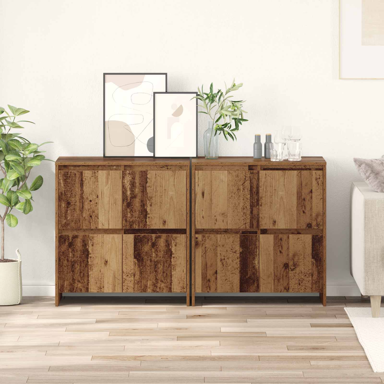 Komode 2 pcs Staro drvo 70 x 41 x 75 cm Konstruirano drvo