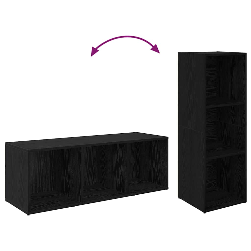 Set TV komoda Zidne 4 pcs Crni hrast 37 x 35 x 107 cm