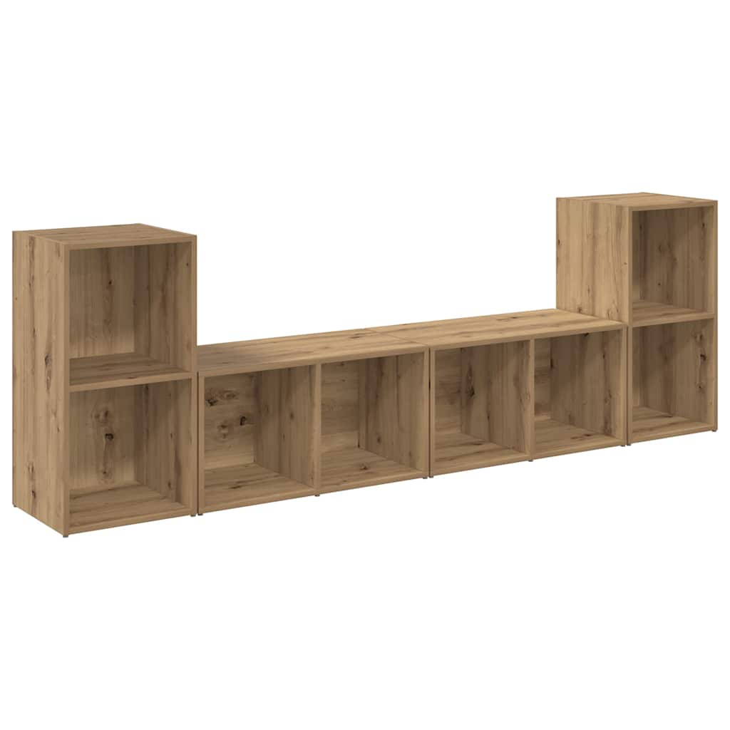 Set TV komoda Zidne 4 pcs Umjetnički hrast 37 x 37 x 72 cm