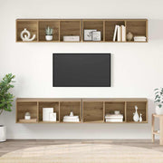 Set TV komoda Zidne 4 pcs Umjetnički hrast 37 x 37 x 107 cm