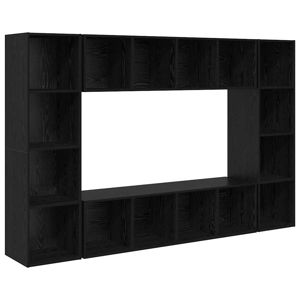 Set TV komoda 4 pcs Crna 37 x 37 x 142,5 cm Konstruirano drvo