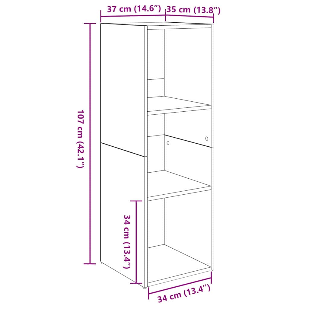 Set TV komoda Zidne 2 pcs Crni hrast 107 x 35 x 37 cm