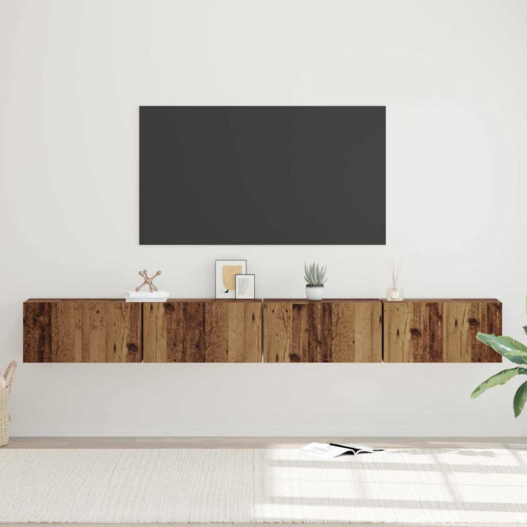 Set TV komoda Zidne 4 pcs Staro drvo 60 x 30 x 30 cm