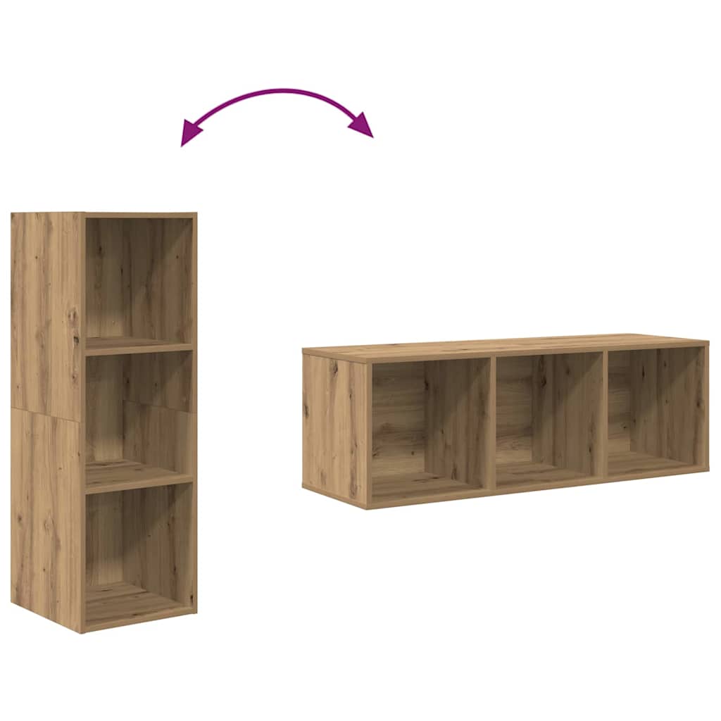 Set TV komoda Zidne 2 pcs Umjetnički hrast 37 x 37 x 107 cm