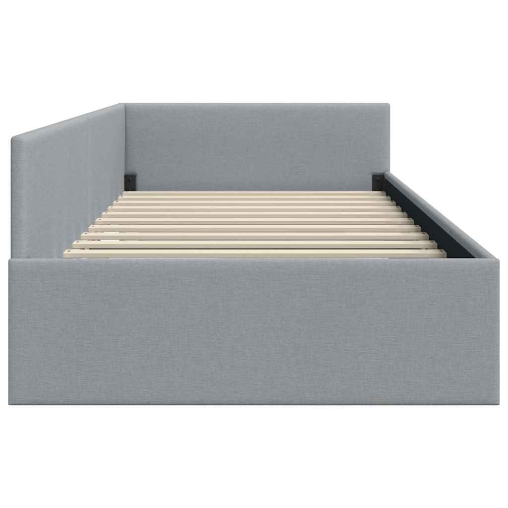 Kutni okvir kreveta Svijetlo siva 80 cm x 200 cm tkanina