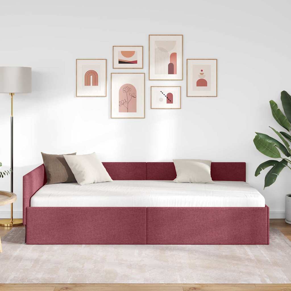 Kutni okvir kreveta Vinska crvena 80 cm x 200 cm tkanina