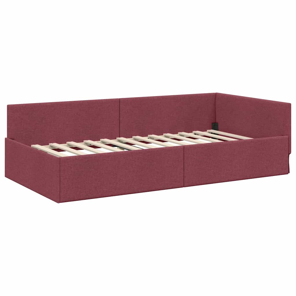 Kutni okvir kreveta Vinska crvena 80 cm x 200 cm tkanina