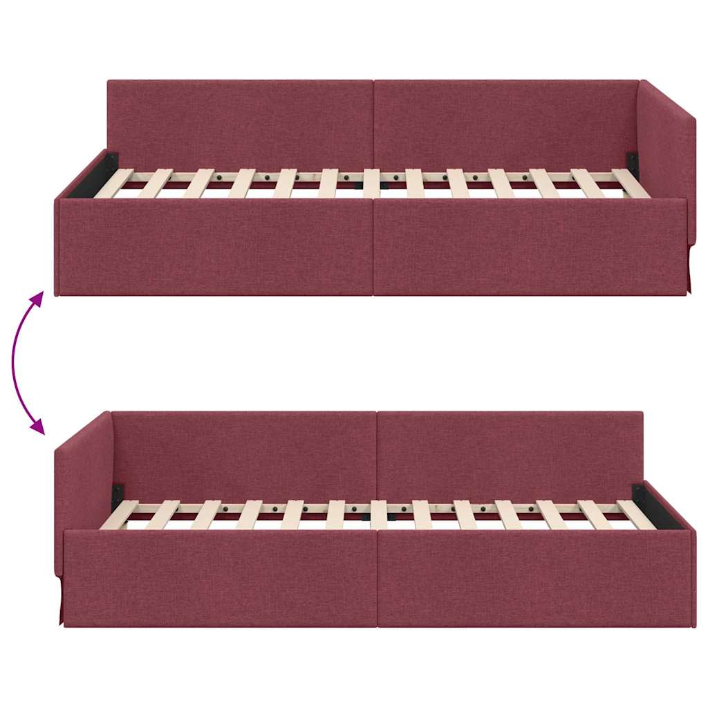 Kutni okvir kreveta Vinska crvena 80 cm x 200 cm tkanina