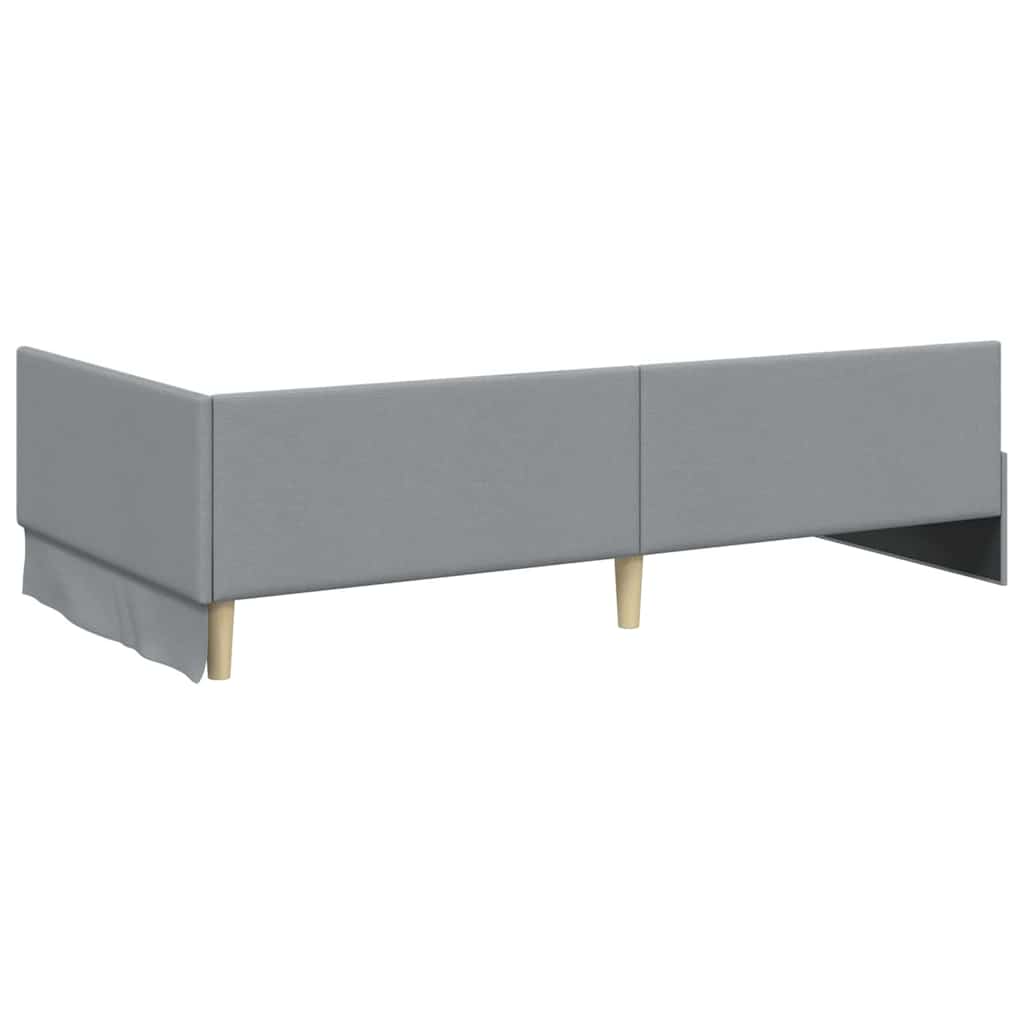 Kutni okvir kreveta Svijetlo siva 90 cm x 190 cm tkanina