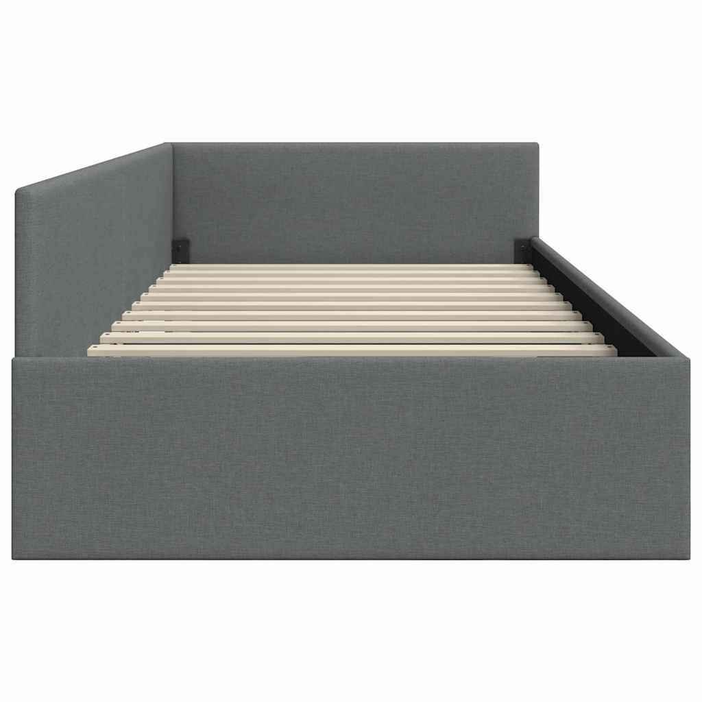 Kutni okvir kreveta Tamno siva 90 cm x 190 cm tkanina