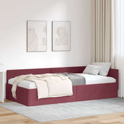 Kutni okvir kreveta Vinska crvena 90 cm x 190 cm tkanina