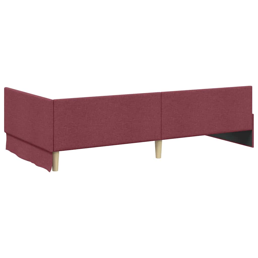 Kutni okvir kreveta Vinska crvena 90 cm x 200 cm tkanina