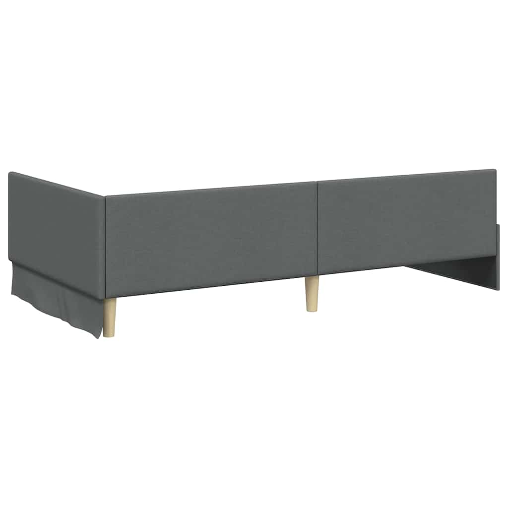 Kutni okvir kreveta Tamno siva 100 cm x 200 cm tkanina