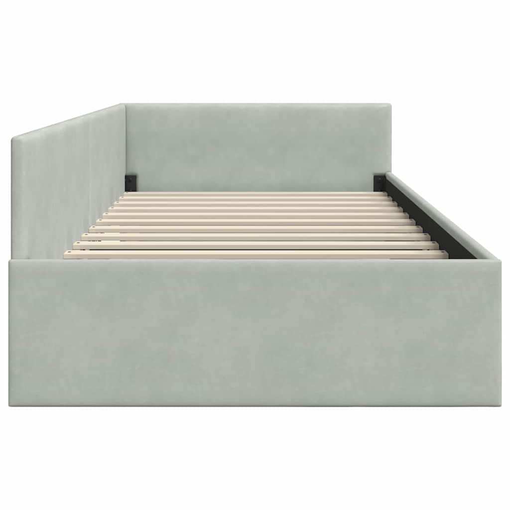 Kutni okvir kreveta Svijetlo siva 80 cm x 200 cm Baršun