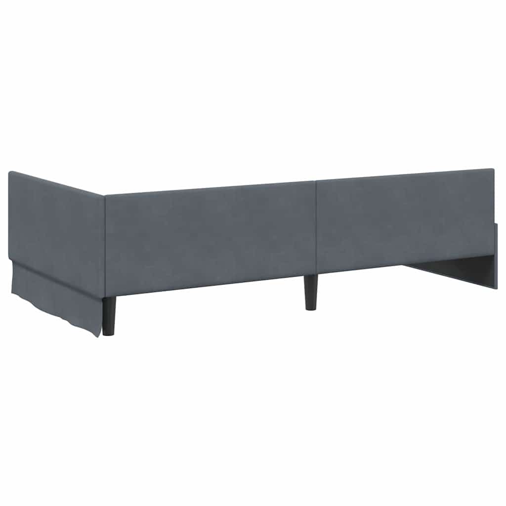 Kutni okvir kreveta Tamno siva 90 cm x 200 cm Baršun