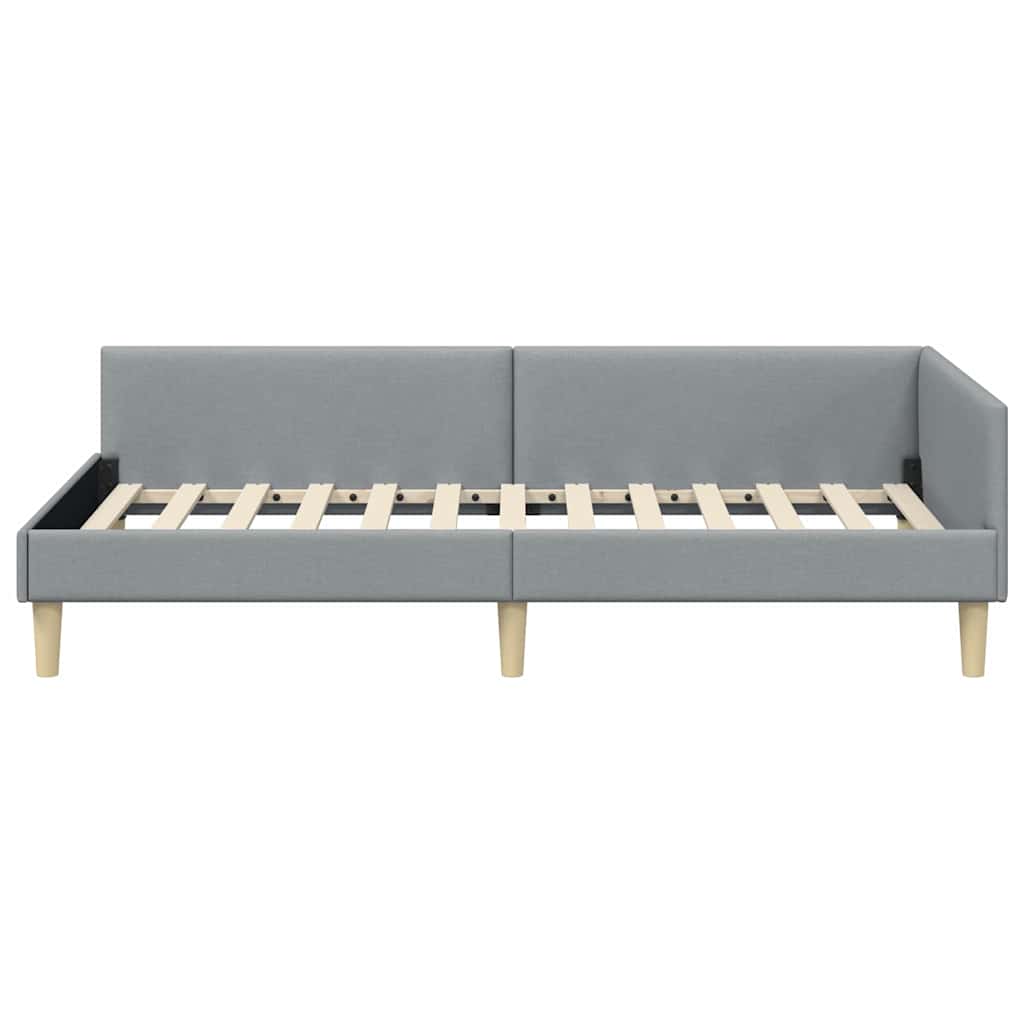 Kutni okvir kreveta Svijetlo siva 80 x 200 cm tkanina