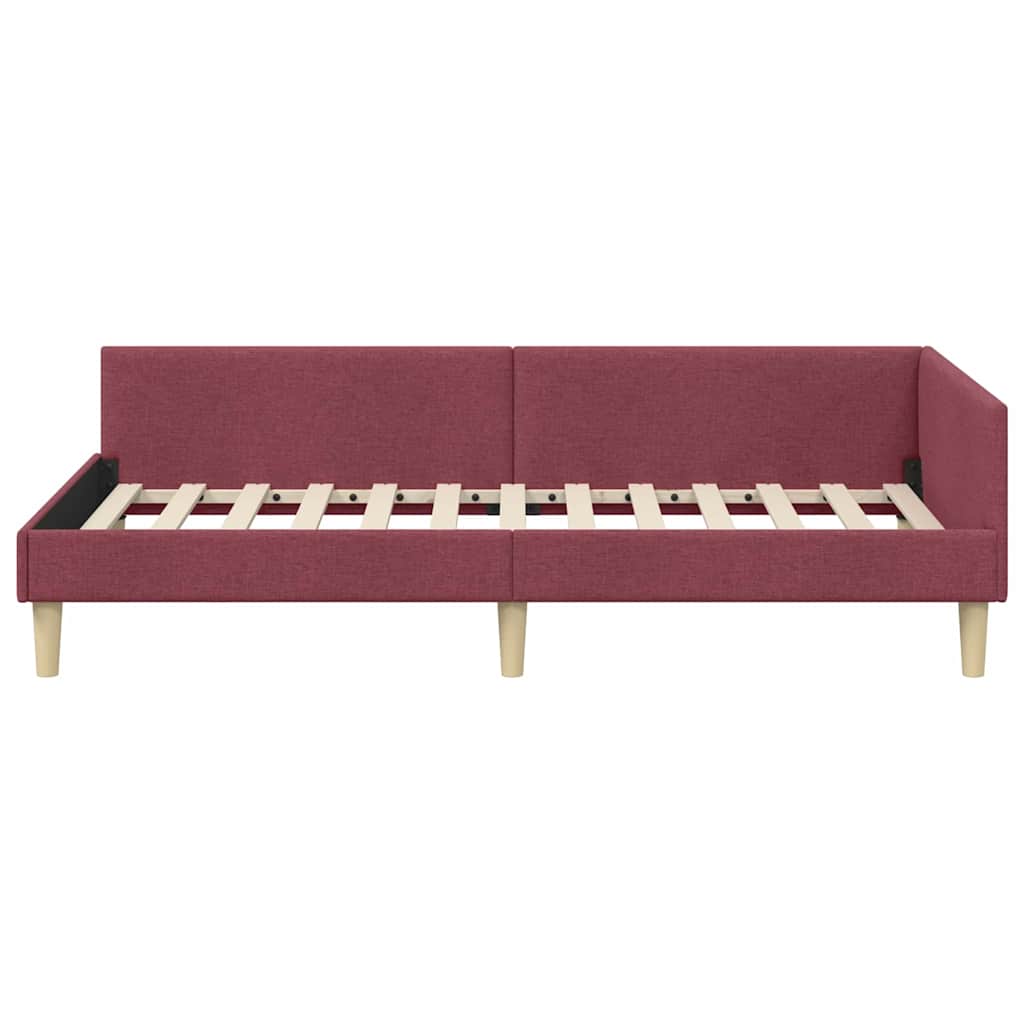 Kutni okvir kreveta Vinska crvena 80 x 200 cm tkanina