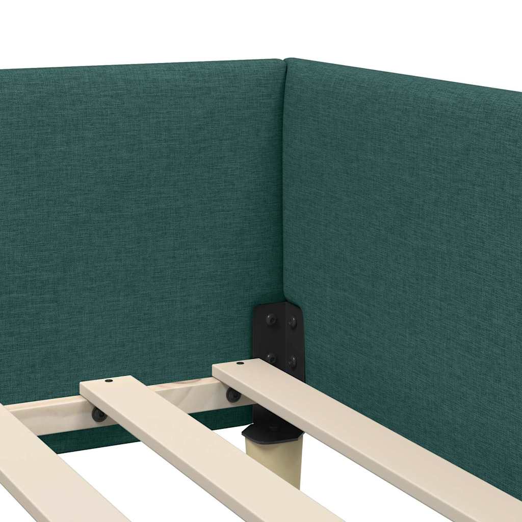 Kutni okvir kreveta Tamnozelena 80 x 200 cm tkanina