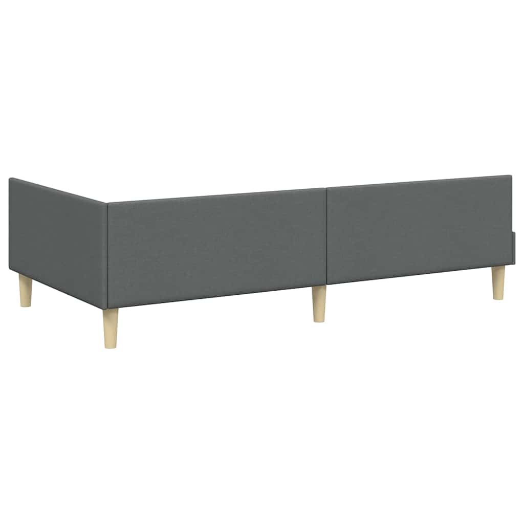 Kutni okvir kreveta Tamno siva 90 x 190 cm tkanina