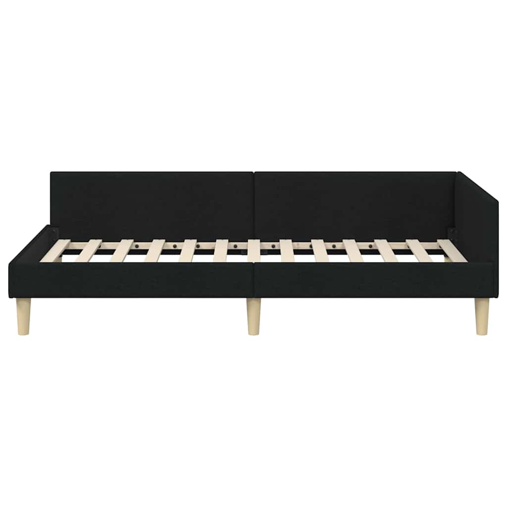 Kutni okvir kreveta Crna 100 x 200 cm tkanina