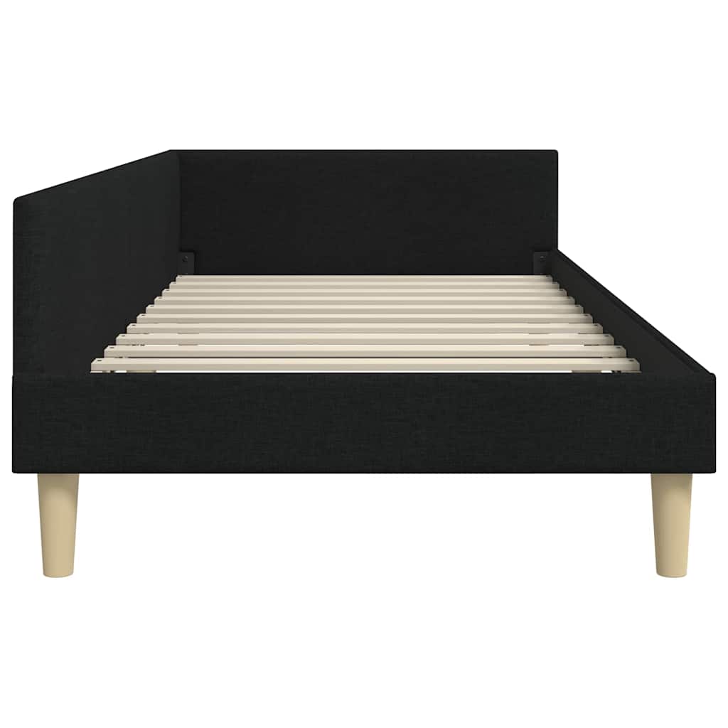 Kutni okvir kreveta Crna 100 x 200 cm tkanina