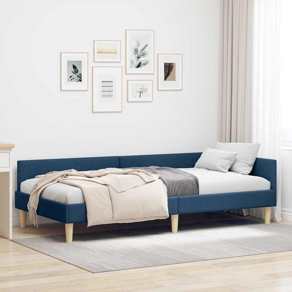 Kutni okvir kreveta Plava 100 x 200 cm tkanina