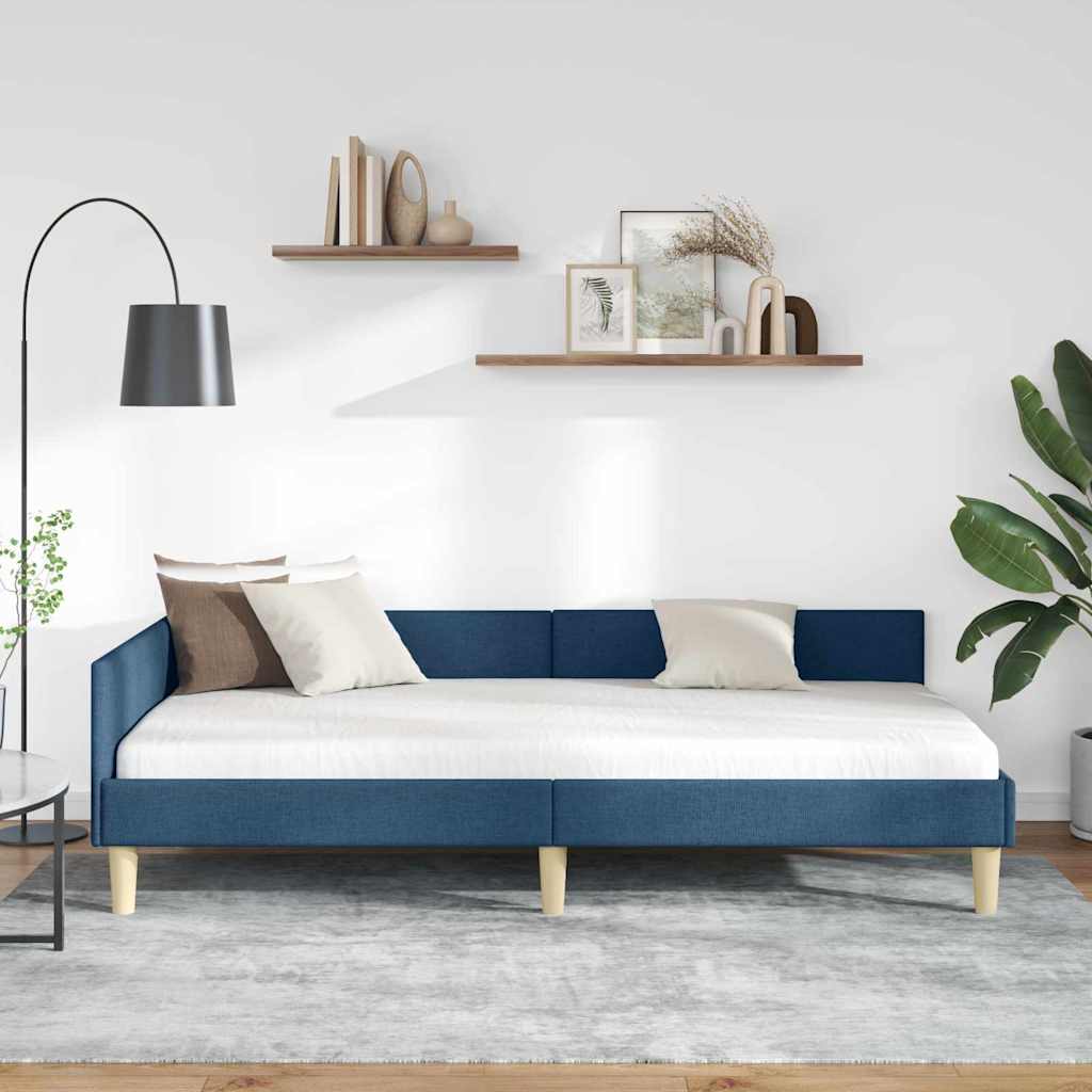 Kutni okvir kreveta Plava 100 x 200 cm tkanina