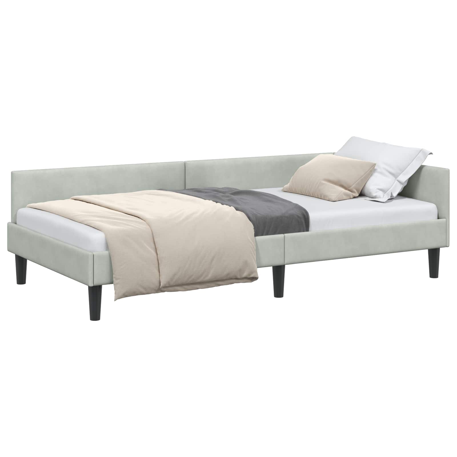 Kutni okvir kreveta Svijetlo siva 80 cm x 200 cm Baršun