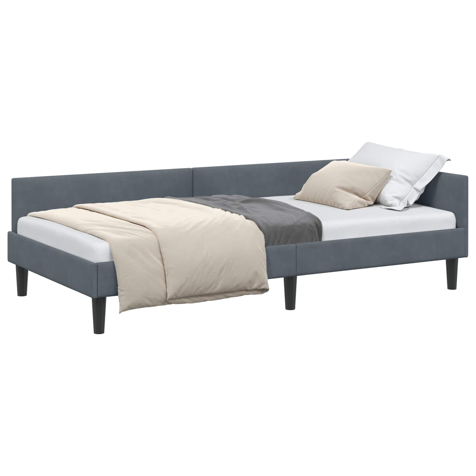 Kutni okvir kreveta Tamno siva 80 cm x 200 cm Baršun