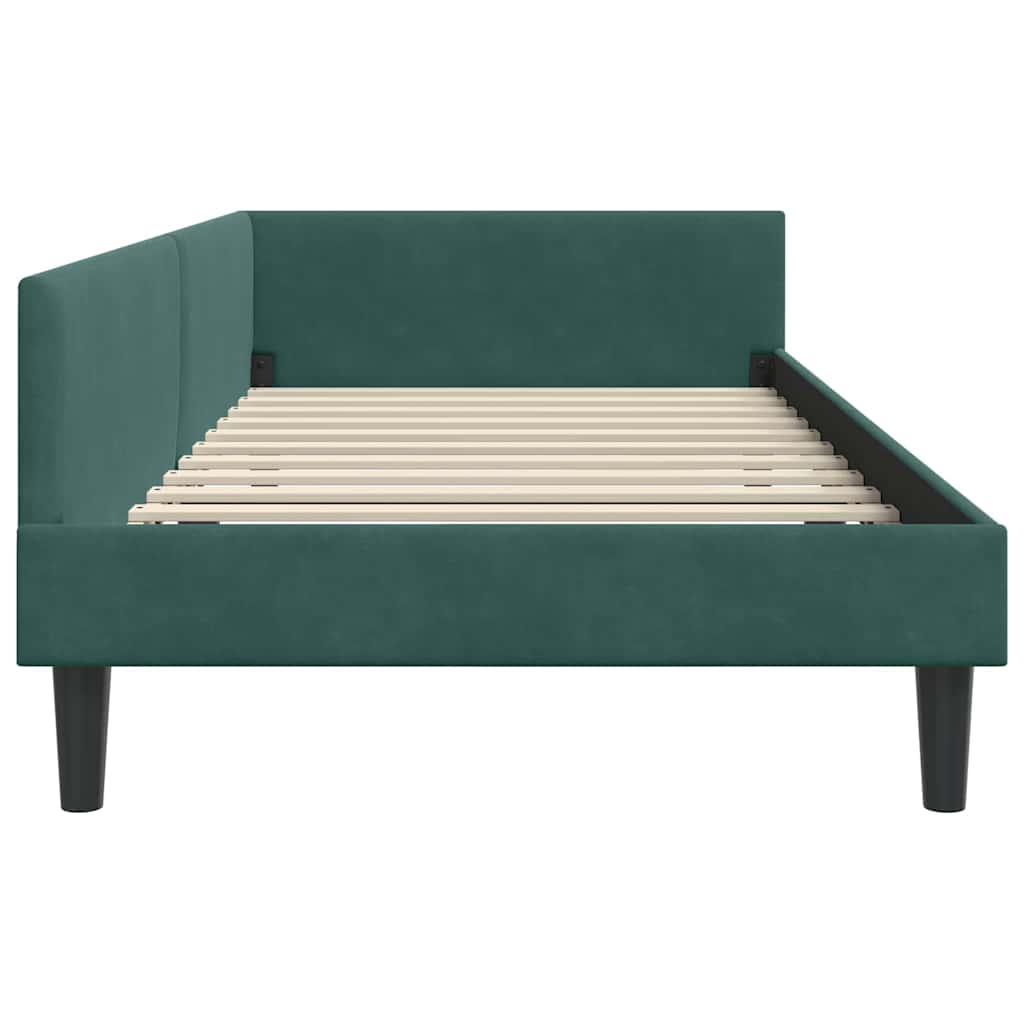 Kutni okvir kreveta Tamnozelena 80 cm x 200 cm Baršun