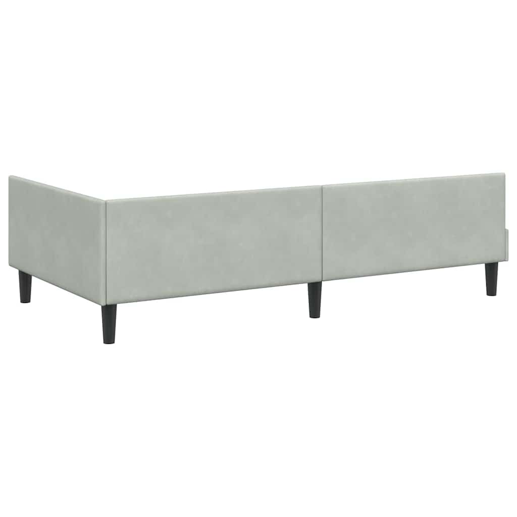 Kutni okvir kreveta Svijetlo siva 100 cm x 200 cm Baršun