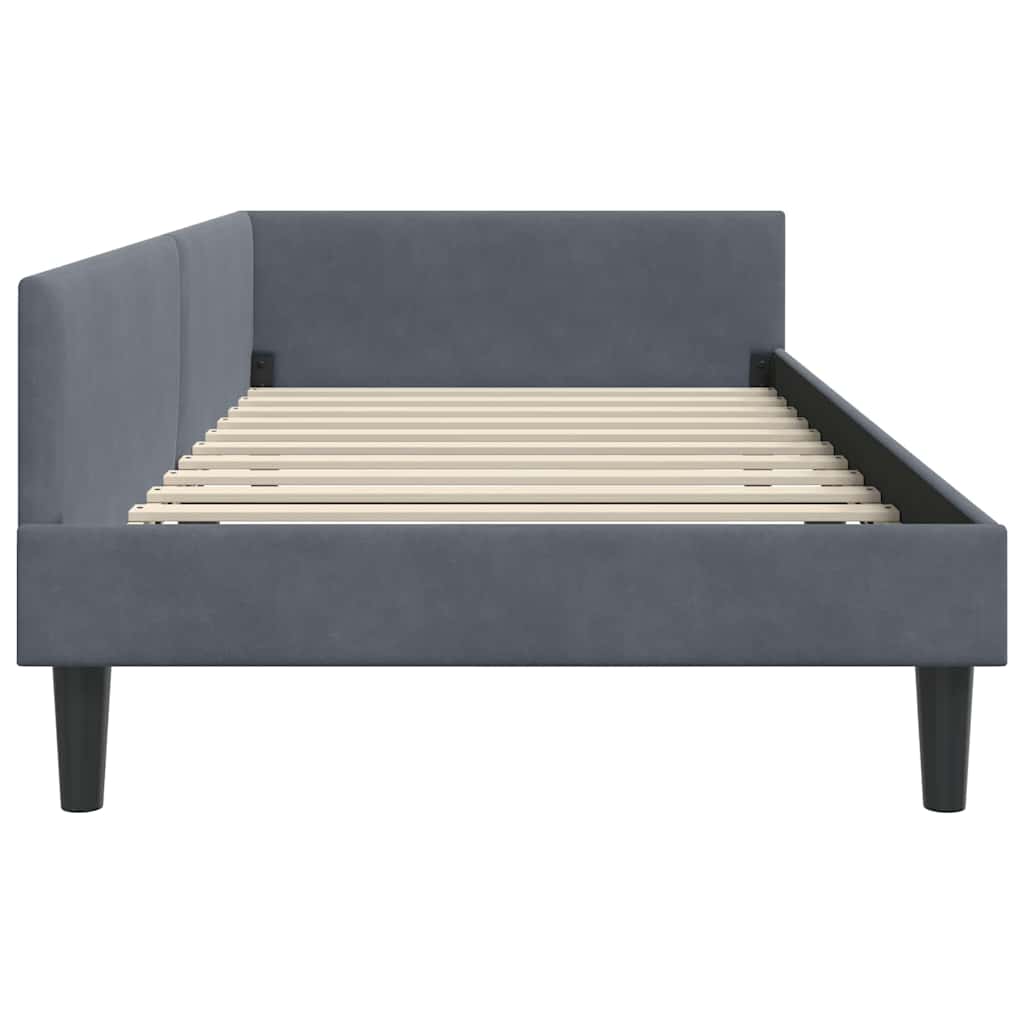 Kutni okvir kreveta Tamno siva 100 cm x 200 cm Baršun