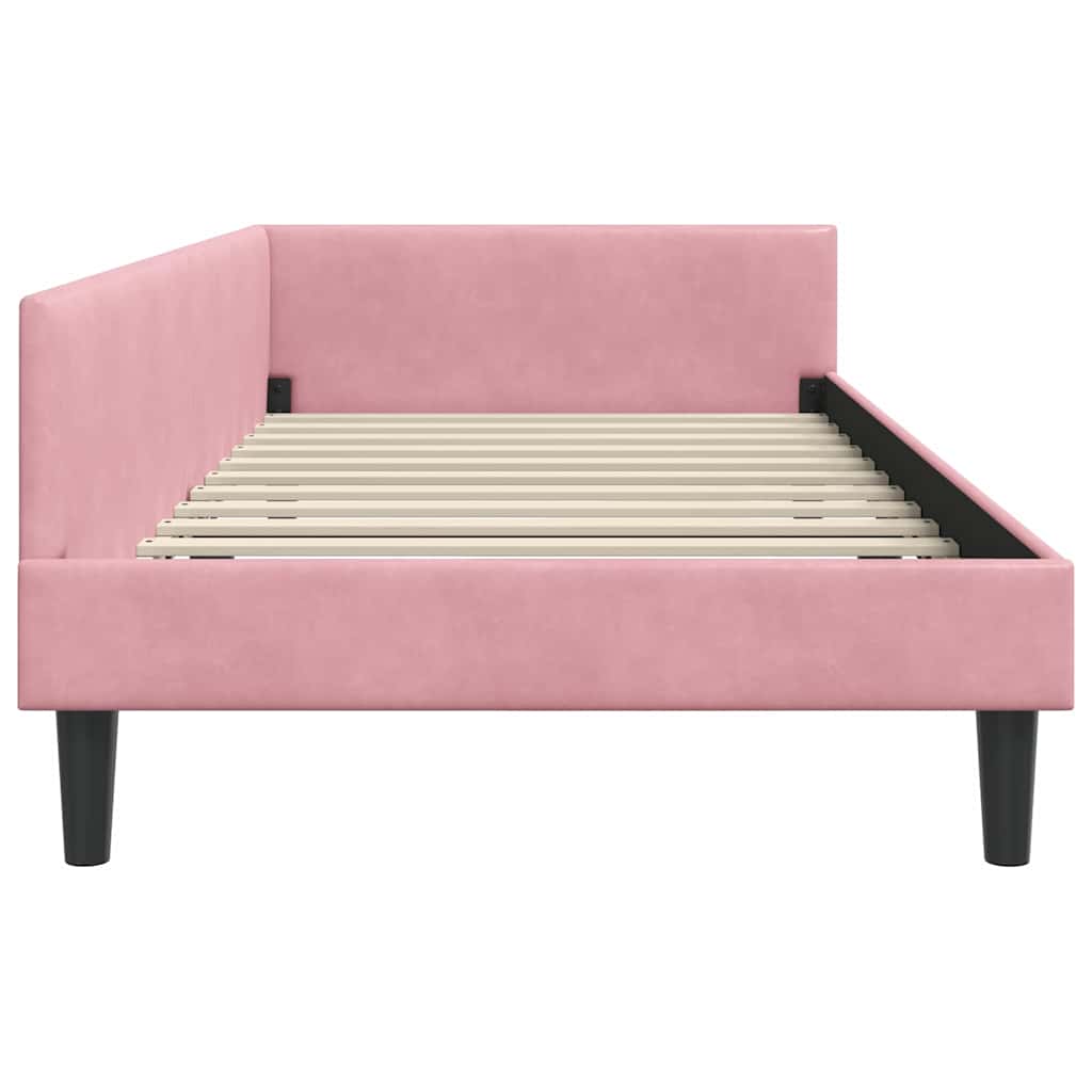 Kutni okvir kreveta Ružičasta 100 cm x 200 cm Baršun