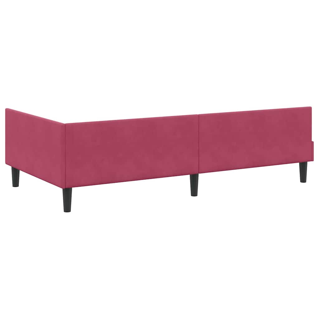 Kutni okvir kreveta Vinska crvena 100 cm x 200 cm Baršun