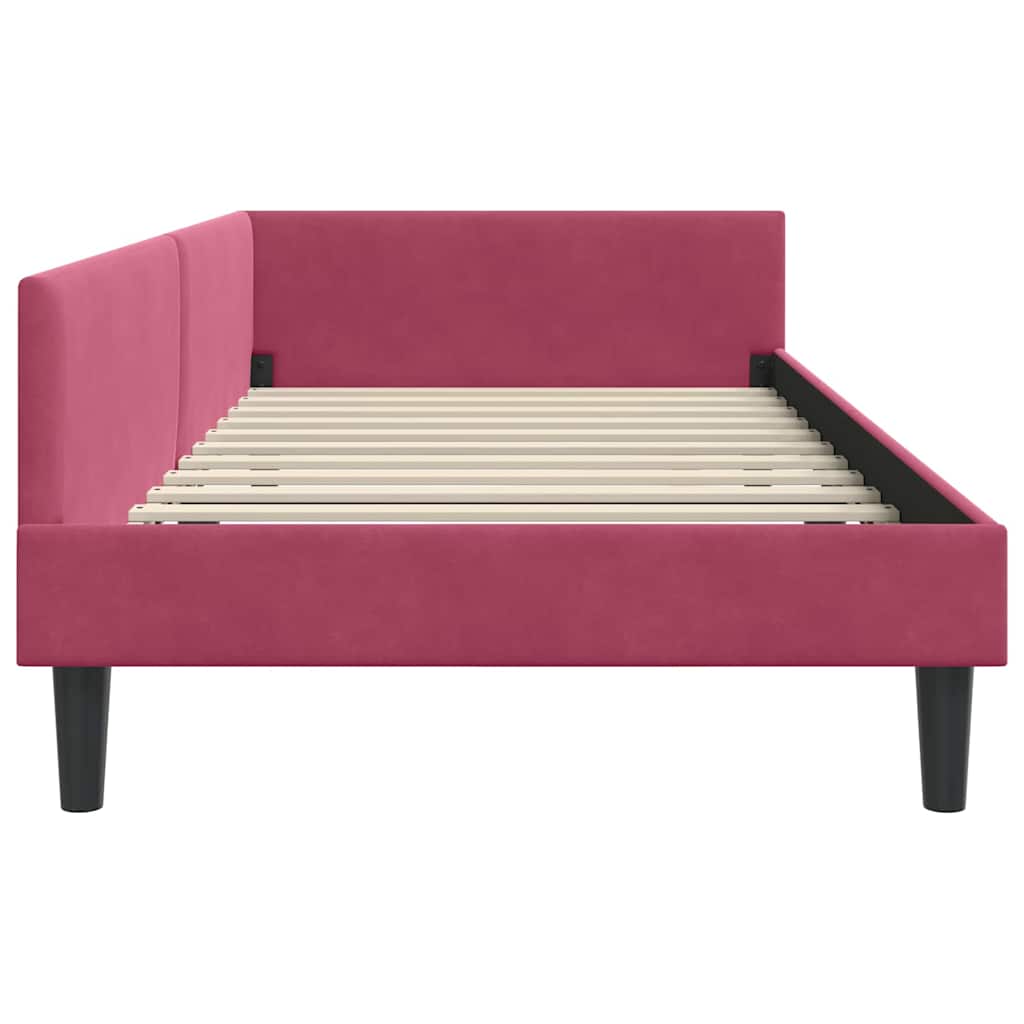 Kutni okvir kreveta Vinska crvena 100 cm x 200 cm Baršun