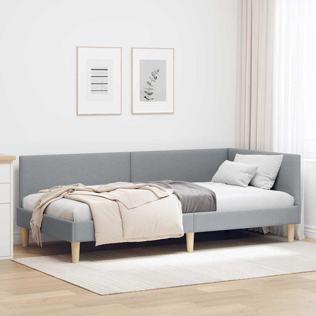 Kutni okvir kreveta s uzglavljem Svijetlo siva 80 cm x 200 cm